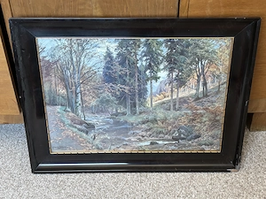 Kunstdruck "Waldlandschaft mit einem fließenden Bachlauf" von Heinrich Böhmer der Ältere (1852 1930)