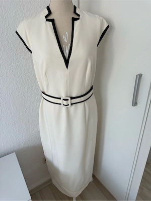 Midikleid creme-schwarz