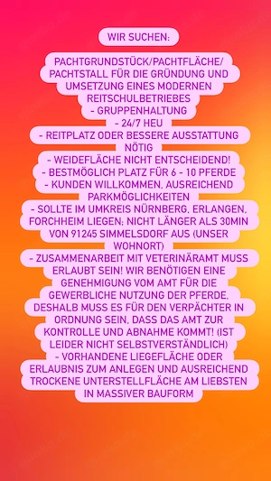 Pachtgrundstück zur Pferdehaltung - Nürnberger Raum