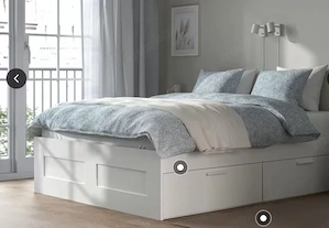 Ikea BRIMNES Bett mit Stauraum 180x200 cm weiß Lattenrost 4 Schubladen