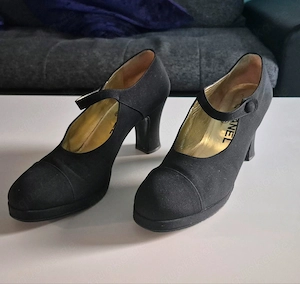 Original Chanel Damen Pumps Gr. 38 - Schwarz - Vintage - Sehr gut