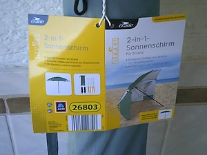 2- in 1 Sonnenschirm für Strand