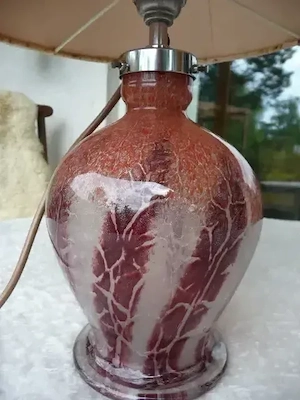 Antike Tischlampe Lampe Glas WMF Ikora 1920 30er Jahre Art decó Bauhaus funktioniert
