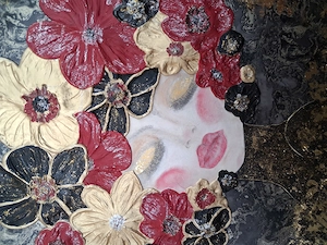 Acrylbild 60 x 80 gespachtelt Blumenfee Bild 2