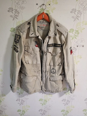Khujo Herren Jacke Clarence 2 | Military-Look Vintage Sommerjacke Patches