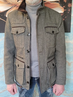 H&M Herren Wolljacke Gr. 46 (S) | Grey Melange | Grau meliert Übergangsjacke Top
