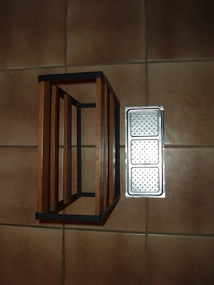 3-teiliges Garderobenset (Garderobe + Spiegel + Schirmständer) aus Echtholz und Metall Bild 10