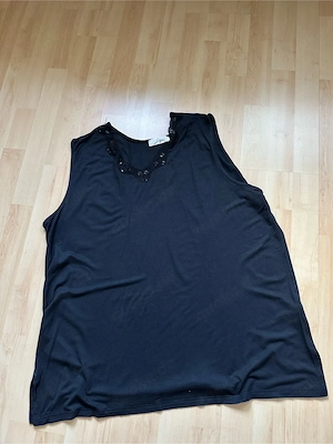 Damen  Top mit Pailletten schwarz , Größe 48