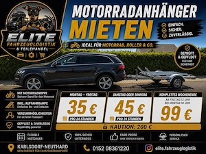 Motorrad Anhänger Vermietung