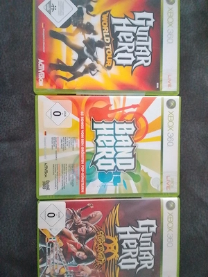 Xbox 360 2xGuitar Hero 1x Band Hero Game Bundle