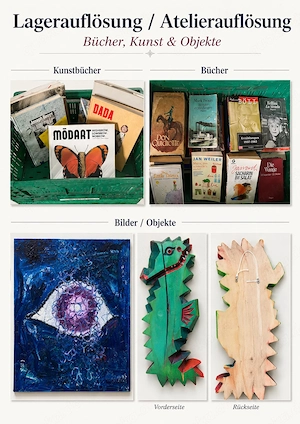 **Lagerauflösung Hamburg-Eilbek   Kunstbücher, Galerieleuchten, Bilder, Zubehör**