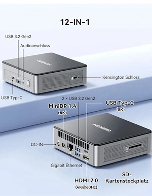 Geekom Air Series Air12 Mini PC Pentium Gold 7505 16GB RAM 512GB SSD