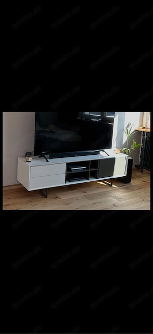 Modernes TV-Board   Lowboard 180cm, weiß-grau, Xora