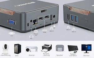 Komplett-PC mit 27 Benq-Monitor, Microsoft Livecam HD usw. ( ideal für Homeoffice ), Windows 11 Pro