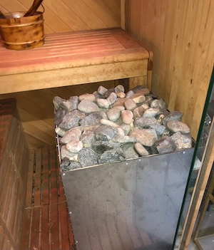 Luxus-Systemsauna mit Glasfront   Gas- & Elektrobetrieb