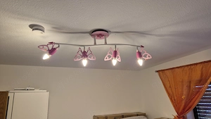 Kinderzimmer Deckenlampe Schmetterling rosa 4 Strahler   inkl. LED