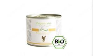 1 Karton (60 200 geamm Dosen) Organicvet Huhn und Karotte 