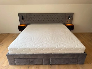 Polsterbett 180x200 mit LED & Stauraum - wie neu