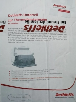 Unterteil zur Thermofenstermatte für I-Modelle