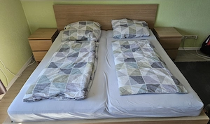 Bett - IKEA MALM Eichenfurnier weiß lasiert 180x200