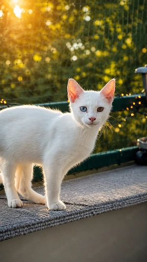 Schneeweißer Kater sucht ein zu Hause   