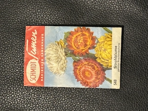 Vintage Samentüte,  Strohblume ( gefüllte Prachtmischung ), 1950 1960 Jahre, unebeschädigt