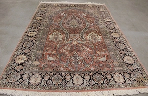 Antik handgeknüpfter  Kaschmir Teppich Seide  180 x 123 cm perfekt 