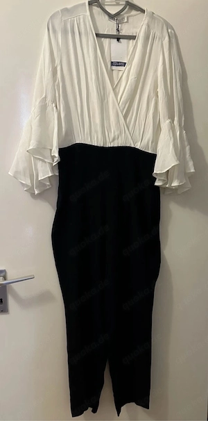 Zara eleganter Jumpsuit Schwarz Weiß   Gr. M