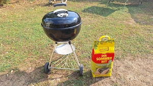 Weber Kugelgrill Holzkohle   gut erhalten