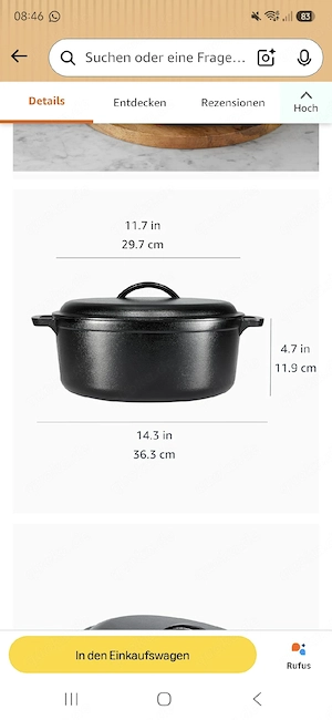 guss Schmortopf Neu 7kg 6,62 Liter