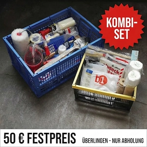 Maler-Set 40 Maler-Geräte & Abdeckfolie, Abdeckpapier Klappboxen