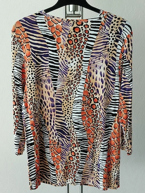 Farbenfrohes Damen-Twinset, Größe XXL, (langärmeliges Oberteil und Top)