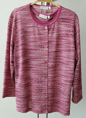 Damen-Twinset, Größe XL, 2-teilig, Farbe Brombeere