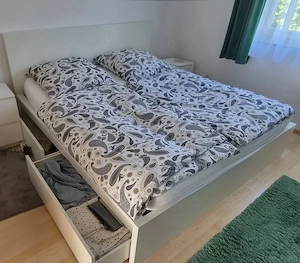 IKEA MALM Bett 180x200 weiß mit 4 Schubladen + Lattenroste + Matratze