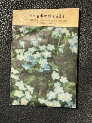 Vintage Samentüte "Vergißmeinneicht", 1950 1960er Jahre, guter Zustand