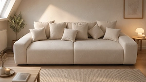 Home affaire Big-Sofa Glamour, Boxspringfederung, Breite 302 cm, Lounge Sofa mit vielen losen Kissen