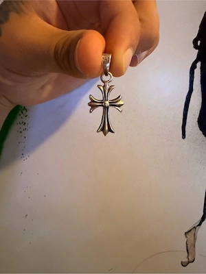 Chrome Hearts Stil Kreuz Anhänger aus 925 Silber