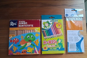 Buntstifte und Bleistifte