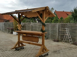 überdachte stehtische krippentische weihnachtsmarkt schausteller 