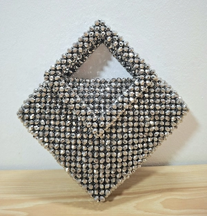 Handgefertigte Kristall-Handtasche aus Glasperlen - Abendtasche