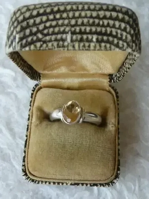 925 Silber Ring Fingerring Citrin Punze SB Größe 55 Unisex