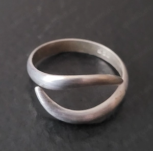 Silber Ring 925 Fingerring Wickelring Bypass-Stil Größe 51 52