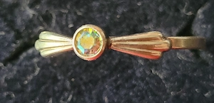 Zarter Silber Ring Punze 925 Fingerring schillernder Stein Aurora borealis Größe 54