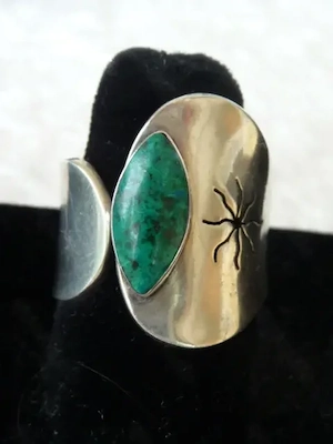 Massiver 925 Silber Türkis Navajo Indianer Schmuck Ring Größe 57 58