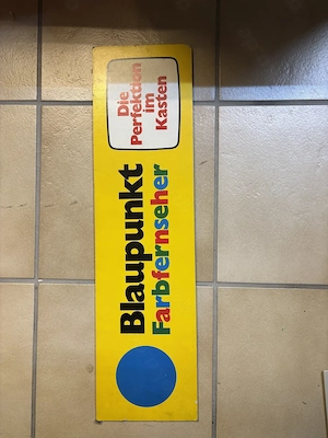 Vintage Blaupunkt Werbeschild aus den 1960ern Beginn der Farbfernsehära