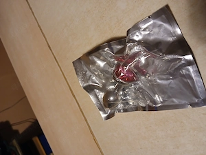Metall-Analplug mit Kristall, 7[s]cm silber   pink
