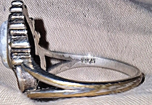 Echt Silberring 925 mit Weißen Stein