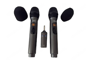 Funkmikrofon Set 2x Mikrofon Wireless Karaoke Wiederaufladbar