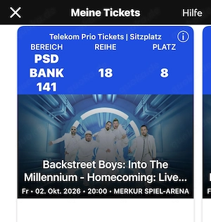 4 Tickets Backstreet Boys in Düsseldorf 