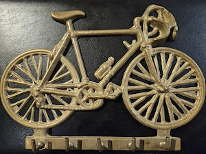 RENNRAD Schlüsselboard Schlüsselbrett Fahrrad Messing Antik-Stil
